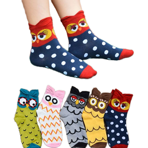 New Design Winter Crew Breathable <b>Knitted</b> Fashion <b>Stockings</b> Owl Cute Cartoon Cotton Animal Women Socks Suppliers - Product Image 2