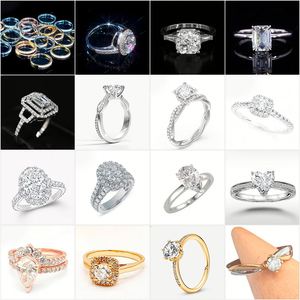 แหวนเพชร VVS mosinate สำหรับผู้ชาย3.79ct ขายดีแหวนหมั้นเงิน925มรกตตัดมรกต - Product Image 4