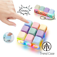 3pcs Mini Keyboard Fidget Toy Keychains Fun Stress Relief Buttons Portable Keyring Toys