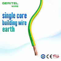 Cable de Construcción de Cobre de un Solo Núcleo, Aislado en PVC Verde Amarillo V-90, 0.6/1KV Clase 2, Certificado AS/NZS 5000.1, SAA/CE/VDE/TUV