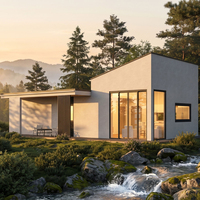 Villa de luxe préfabriquée en panneaux SIP avec mur panoramique en verre, pour glamping, résidence durable à valeur R élevée, idéale pour Airbnb et ADU