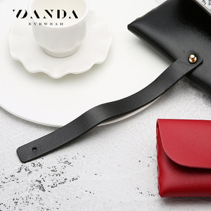 DANDK Étui à lunettes rectangulaire en cuir semi-rigide, accessoires de mode pour lunettes, 8-8,9 pouces, couleur unie - Product Image 4