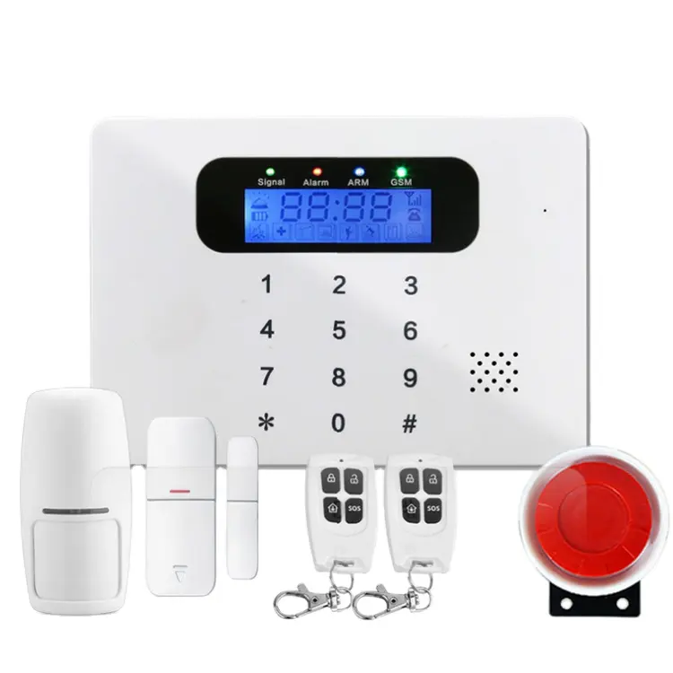 Sistema de alarma antirrobo de seguridad para el hogar, marcador automático, SMS, SIM, llamada, 433MHz, inalámbrico, GSM