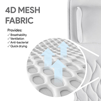 Coussin de bain CF 4D en maille à séchage rapide avec 13 ventouses, lavable en machine, support de nuque et de dos, pour tout le corps, tapis de baignoire