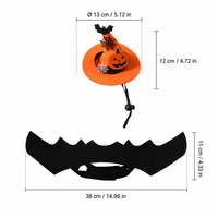 Meilleures ventes Alibaba : Ensemble de décoration d'Halloween pour animaux de compagnie, assortiment de chapeaux de sorcière, capes et accessoires, tenues pour chats et chiens style Europe et Amérique, citrouille
