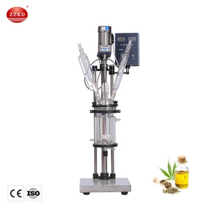 Reactor de Vidrio al Vacío, Reactor Químico 1L 2L 5L 10L, Recipiente de Doble Reacción, Tanque Agitador, Reactor de Vidrio Encamisado - Product Image 1