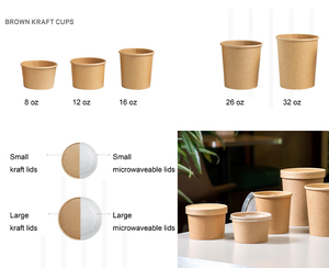 Boîtes d'emballage en papier kraft jetables en gros pour frites, crêpes et snacks de 10, 16, 20, 30 oz avec support à condiments, recyclables - Product Image 5