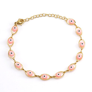 Zogxin Evil Eye <b>Bracelet</b> Mixed Colors 18K Gold Plated Titanium Steel Women's Jewelry Gift - Product Image 5