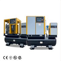 Compresseur d'air industriel miniature à vis, sans huile, à lubrification, monophasé, électrique, rotatif, portable, 5,5 kW, 7,5 CV