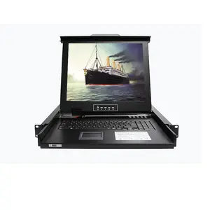 17 Inch 4 Poort Vga Monitor Schakelaar Dc Ac Dual Power Ingangs1u Lcd Vga Kvm Extender Vga Ingang Usb Uitgang Kvm Console