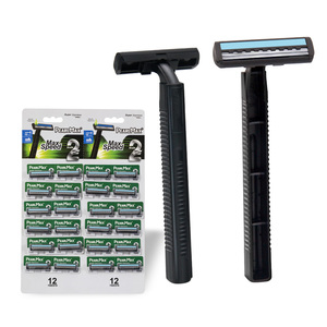 High Quality Stainless Steel Razor Blade for Men Factory Wholesale Fixed Head Twin Blade Safety Plastic Handle for Face <strong>Shaving</strong> - Product Image 1