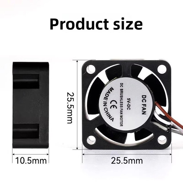 Tuozhuo TZX1/P1P/S Hotend Print Head Dual Ball Bearing Cooling Fan 2510 Blower 3D Printing Accessories Made in China