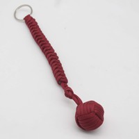 Boule de survie en paracorde tressée à la main pour l'autodéfense, boule en acier tressée en paracorde, boule tressée pour l'autodéfense