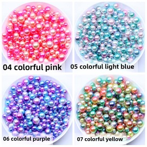 Perles d'imitation en gros, perles brillantes arc-en-ciel plaquées, breloques pour manucure et artisanat fait main - Product Image 3