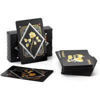 Jeu de cartes à jouer noires en plastique, imperméables et super durables, confortables à tenir, bonne flexibilité, jeu de cartes de poker