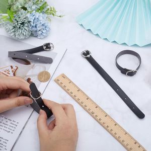 PU Leather Luggage Tag <b>Straps</b> Adjustable <b>Strap</b> Tag Holders for <b>Suitcases</b> Luggage Tag Loops with Alloy Buckle - Product Image 3