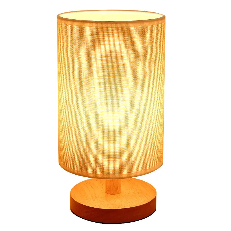 Новый Современный Дизайн Кровать Сторона деревянная настольная лампа LED ткань Декор Свет USB мощность отель настольные лампы