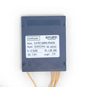 PLCスプリッター1x4光ファイバーABSボックスタイプPLC光スプリッター2.0mmSCAPCコネクタシングルモードPLCSPLITTER