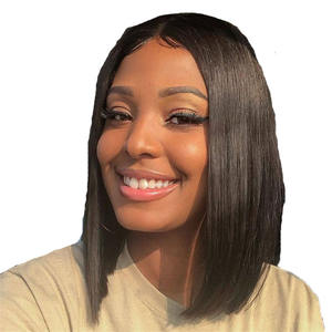 Perruque <span class=keywords><strong>courte</strong></span> droite à raie au milieu, <span class=keywords><strong>cheveux</strong></span> <span class=keywords><strong>mi</strong></span>-longs, perruque pour femmes, moelleuse, douce et de haute qualité, prix de gros - Product Image 2