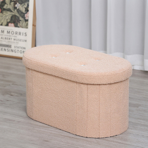 Boîte de rangement pour tabouret <span class=keywords><strong>pouf</strong></span> rond moderne multifonctionnel de grande capacité - Product Image 6