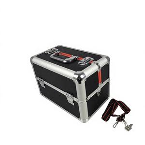 Professional Makeup Train <strong>Case</strong> Cosmetic <strong>Case</strong> <strong>Aluminum</strong> Cosmetology <strong>Case</strong> Makeup Organizer Box with Lock &amp; 4 Trays for Daily <strong>Travel</strong> - Product Image 3