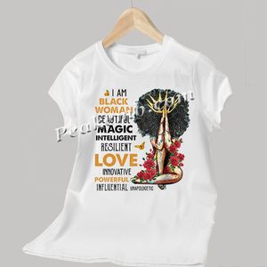 사용자 정의 T 셔츠 패션 블랙 아프리카 소녀 로고 그래픽 일반 티셔츠 대형 Tshirt 여자 - Product Image 3