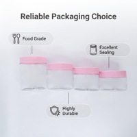 Bocaux en PET transparents à large ouverture, col de 68 mm, qualité alimentaire, 100/120/150/250 ml, bocaux en plastique vides pour crème cosmétique et stockage alimentaire