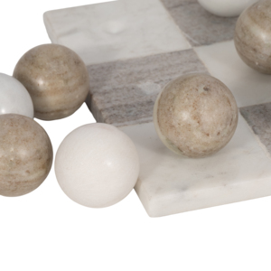 Set da gioco moderno Tic Tac Toe in marmo quadrato per decorare il tavolino del soggiorno, l'ufficio o per giocare in famiglia - Product Image 4
