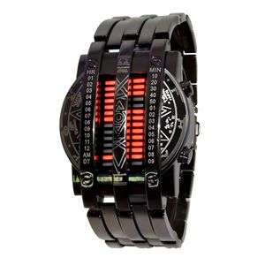 <span class=keywords><strong>Montre</strong></span> de luxe pour homme en acier inoxydable bleu, affichage électronique LED lumineux <span class=keywords><strong>binaire</strong></span>, montres de sport tendance - Product Image 2