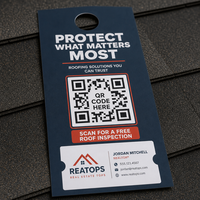 Flyers publicitaires personnalisés pour portes et toitures, pour la promotion de services d'inspection de toitures et la génération de prospects dans les quartiers