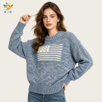 AJB Vente en gros – Pull tricoté personnalisé pour femme, col marin, 100 % coton, manches longues, décontracté, pour le quotidien et le bureau – Fournisseur