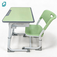 Ensemble chaise et bureau d'étude réglables en hauteur pour étudiants, table de classe avec tiroir de rangement pour livres, mobilier scolaire stable en métal