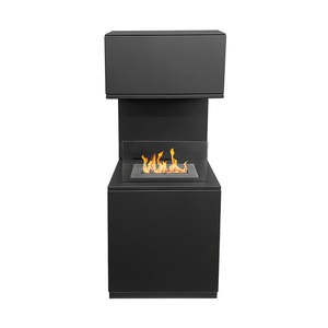 DIVINA FIRE Chimenea de bioetanol OSLO negro interior exterior diseño de piso chimeneas independientes Calentador L38xD38xH100cm - Product Image 3