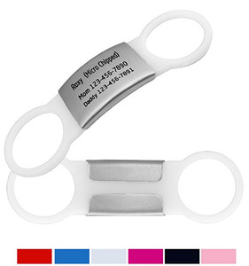 Targhetta con nome per cani e gatti targhetta con gel di silicone in metallo targhetta identificativa per animali domestici con codice bidimensionale intagliato con radio - Product Image 5