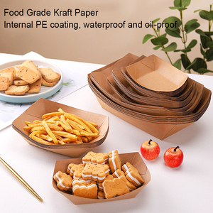 Bán buôn Takeaway thức ăn nhanh hộp đóng gói gà rán thức ăn nhanh bao bì container kraft giấy thực phẩm thuyền khay với biểu tượng tùy chỉnh - Product Image 2