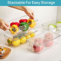 Boîte en plastique transparente pour réfrigérateur JX, rectangulaire, pour fruits et légumes, réfrigération, qualité alimentaire, empilable, rangement de cuisine