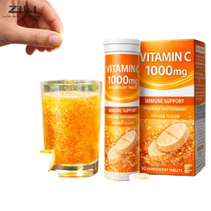 <span class=keywords><strong>Compresse</strong></span> <span class=keywords><strong>Effervescenti</strong></span> di Vitamina C 1000mg OEM per il Supporto Immunitario, Gusto Arancia, Confezione da 30 - Product Image 2