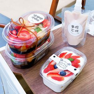 Leak Resistant Fruit Packing Box Fruit Scoop Packaging Box Transparent Disposable <b>Plastic</b> <b>Food</b> <b>Containers</b> with Cover - Product Image 1