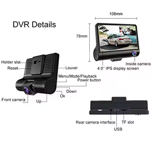 1080HD Night Vision Car DVR with English <strong>Voice</strong> Control 3 <strong>Camera</strong> Function Dash Cam Black Box for Vehicle <strong>Recording</strong> - Product Image 4