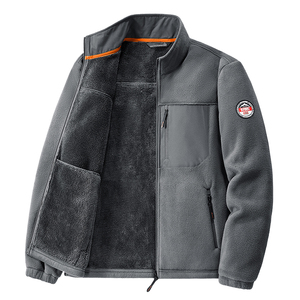 Chaqueta Larga de Forro Polar para Hombre, con Capucha, Cortavientos, Casual, Holgada, Cómoda, a la Moda, Nueva, con Cierre de Fibra de Bambú - Product Image 6