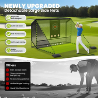 Grande cage de frappe de golf portable avec cible, filet d'entraînement de golf robuste pour l'entraînement de swing en intérieur, extérieur et dans la cour