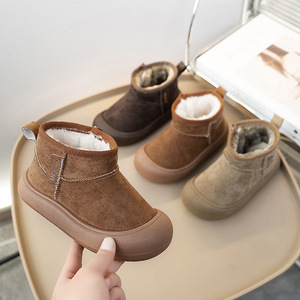 Fashion Children Snow Boots Kids Walking Shoes Boys Girls Non-slip Ankle Plush Children's Short Boots - Product Image 1