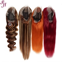 FH Direct vente en gros bon Volume 13x4 dentelle transparente perruque de cheveux humains surbrillance couleur vague de corps dentelle avant perruque prête à expédier