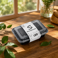 Impression auto-adhésive découpée en vinyle imperméable à emporter boîte à lunch taille joint autocollant étiquette pour emballage alimentaire