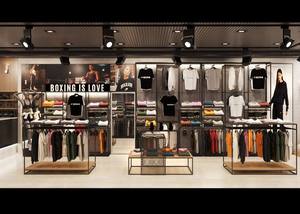 ราวแขวนเสื้อผ้าโลหะแบบติดผนังสำหรับงานหนัก เป็นมิตรกับสิ่งแวดล้อม เหมาะสำหรับร้านบูติก โรงงาน ร้านขายของใช้ในบ้าน และตู้โชว์สินค้า - Product Image 3