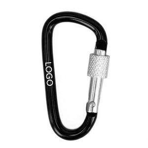 Laser Etched Small D Shape 4.8mm Aluminum Rod Diameter Hiking Portable Screw Gate Locking Carabiner <b>Clips</b> - Product Image 1