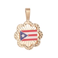 Collier pendentif drapeau personnalisable en émail plaqué or 14K, breloque en laiton, cadeau de fête, bijoux en émail, accessoires étoile brillante