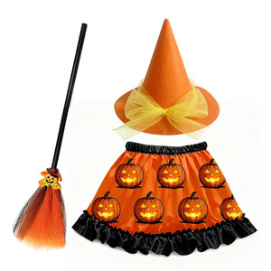 Pafu - Conjunto de <span class=keywords><strong>Disfraz</strong></span> de Bruja de Halloween para Niñas, 3 Piezas, con Sombrero, Escoba y Falda, <span class=keywords><strong>Disfraz</strong></span> de Cosplay para Fiestas - Product Image 5