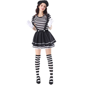 Costume de cosplay de mime séduisant pour femme, costume de <span class=keywords><strong>clown</strong></span> de cirque <span class=keywords><strong>sexy</strong></span> et amusant pour adulte, idéal pour les fêtes d'Halloween et les déguisements. - Product Image 3