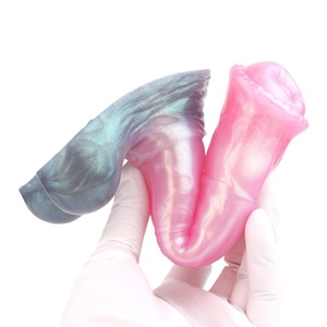 YOCY Funda de silicona líquida reutilizable con forma de pene de caballo de fantasía, anillo para el pene, funda de alargamiento, funda de dildo de caballo para hombre 18+ - Product Image 2